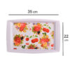 Casual Rectangular Melamine Serving Tray - Fruit & Cherry Flower Design