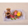 Durable Melamine Serving Tray - Rectangular Floral Tray with Handle