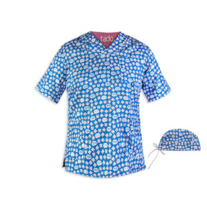 Men’s Blue Dental Scrub Top & Cap Set – Professional & Practical