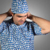 Men's Blue Dental Scrub Top & Cap Set – Professional & Practical