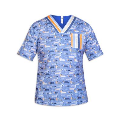 Modern Men's Veterinary Scrub Top – Professional Medical Uniform for Veterinary Clinics & Hospitals
