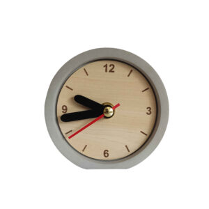 Handcrafted Concrete Desk Clock – Minimalist Round Gray
