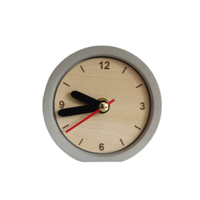 Handcrafted Concrete Desk Clock - Minimalist Round Gray