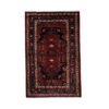 Hand-Knotted Persian Hamadan Tribal Rug (Lachak Toranj Geometric Medallion) - Red Wool