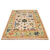 Hand-Knotted Persian Kashmar Rug (All-over Floral Bordered Pattern) - Cream Wool