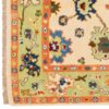 Hand-Knotted Persian Kashmar Rug (All-over Floral Bordered Pattern) - Cream Wool