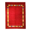 Original Handwoven Persian Minimalist Gabbeh Rug - Bordered Red Wool