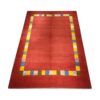 Original Handwoven Persian Minimalist Gabbeh Rug - Bordered Red Wool
