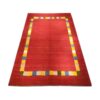 Original Handwoven Persian Minimalist Gabbeh Rug - Bordered Red Wool