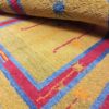 Original Handwoven Persian Pictorial Gabbeh Rug - Abstract Floral Yellow Wool