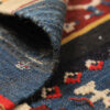 Original Handwoven Persian Geometric Gabbeh Rug with Animal Motifs - Yellow Wool