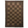 Original Handwoven Persian Geometric Gabbeh Rug - Checkered Brown Wool