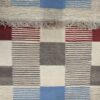 Original Checkered Cream Kilim Rug - Handwoven Authentic Persian Wool