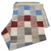 Original Checkered Cream Kilim Rug - Handwoven Authentic Persian Wool