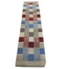 Original Checkered Cream Kilim Rug - Handwoven Authentic Persian Wool