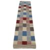 Original Checkered Cream Kilim Rug - Handwoven Authentic Persian Wool
