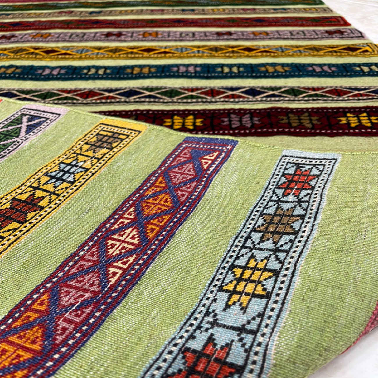 Original Striped Kilim Rug from Golestan – Handwoven Persian Wool