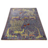 Hand-Knotted Persian Baluchistan Tribal Rug (Animal Motifs Art) - Blue Wool