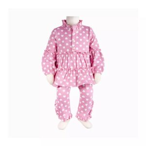 Baby Girl’s Long Sleeve Heart Design Pajama Set