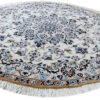 Hand-Knotted Persian Naein Rug (Traditional Floral Medallion) - Cream Wool