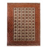 Hand-Knotted Persian Torkaman Rug (Tribal Bukhara Design) - Red Wool