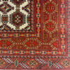 Hand-Knotted Persian Torkaman Rug (Tribal Bukhara Design) - Red Wool