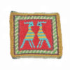 Handwoven Persian Kilim Coaster – Hoopoe Bird Design, Square Wool