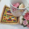 Persian Kilim Coaster – Pigeon Pattern, Handwoven Wool Square for Table Decor