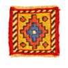 Handwoven Persian Kilim Coaster – Diamond Yellow Design, Square Wool
