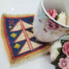Persian Kilim Coaster – Pine Tree Design, Handwoven Wool Square Botanical