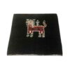 Genuine Handwoven Persian Lion Motif Gabbeh Rug - Black Wool