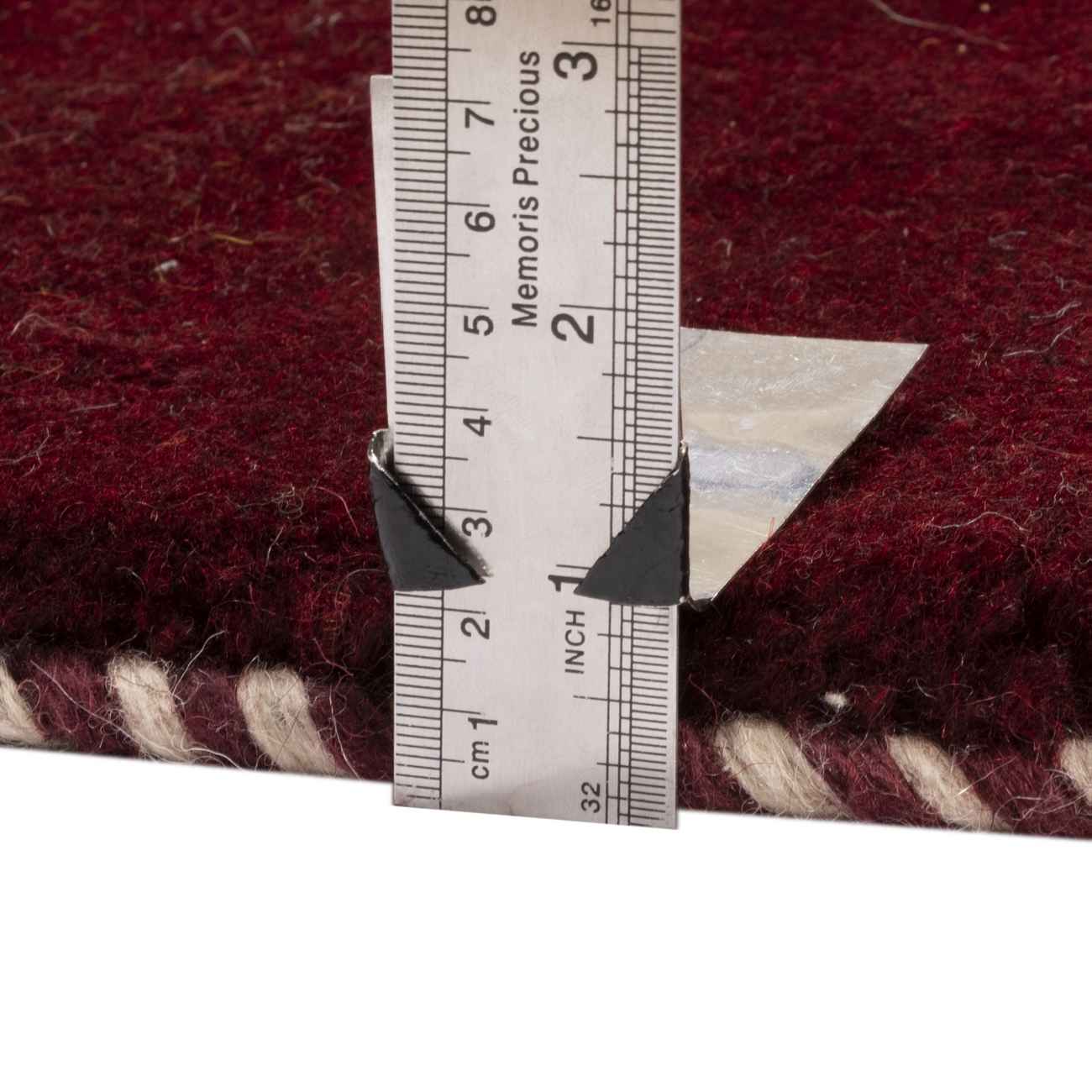 Authentic Handwoven Persian Kheshti Gabbeh Rug – Geometric Maroon Wool
