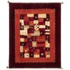 Authentic Handwoven Persian Kheshti Gabbeh Rug - Geometric Maroon Wool