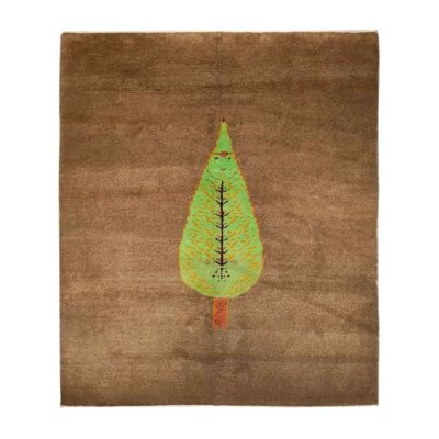 Genuine Handwoven Persian Tree of Life Gabbeh Rug - Brown Wool