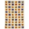 Genuine Handwoven Persian Kheshti Gabbeh Rug - Butterfly Motif Cream Wool