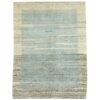 Handwoven Persian Minimalist Gabbeh Rug - Bordered Light Blue Wool