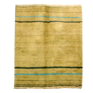 Handwoven Persian Striped Gabbeh Rug in Yellow – Premium Wool