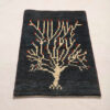 Handwoven Persian Tree of Life Gabbeh Rug - Charcoal Gray Wool