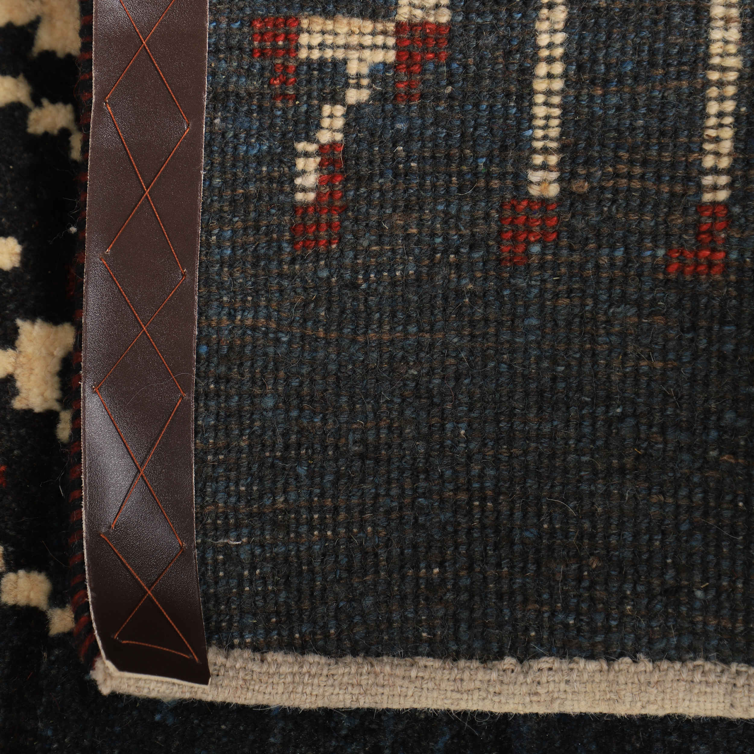 Handwoven Persian Tree of Life Gabbeh Rug – Charcoal Gray Wool