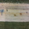 Handwoven Persian Pictorial Gabbeh Rug with Animal Motifs - Green Wool
