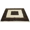 Genuine Handwoven Persian Minimalist Gabbeh Rug - Bordered Cream & Brown Wool