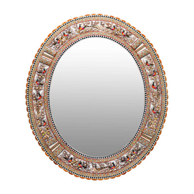 Persian Wooden Mirror Frame – Khatamkari Embossed Design