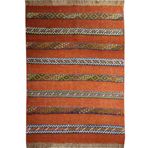 Striped Fars Kilim Rug – Traditional Handwoven Persian Wool Style
