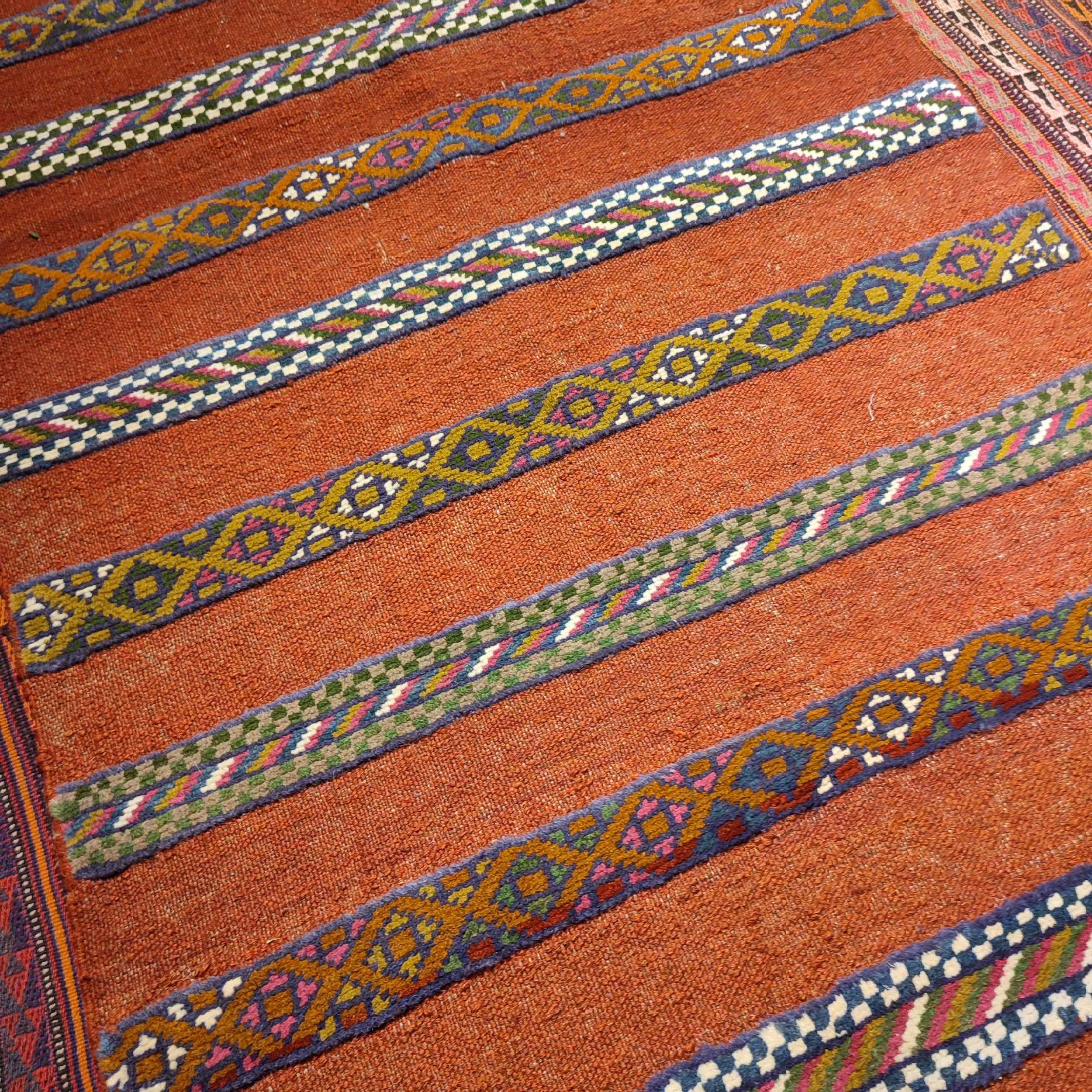 Striped Fars Kilim Rug – Traditional Handwoven Persian Wool Style