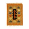 Orange Geometric Kilim Rug from Fars - Authentic Handwoven Persian Wool