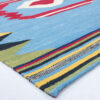 Blue Geometric Kilim Rug - Handwoven Authentic Persian Wool Craft