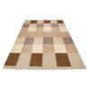 Brown Checkered Kilim Rug from Fars - Handwoven Persian Wool