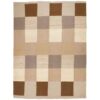 Brown Checkered Kilim Rug from Fars - Handwoven Persian Wool