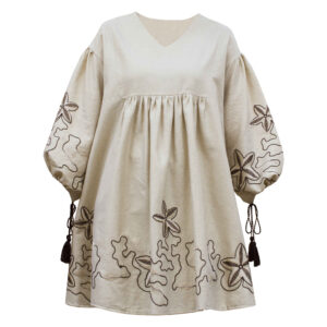 Persian Embroidered Manto with Floral Design for Women