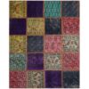 Vintage Persian Hand-Knotted Patchwork Carpet Checkered
